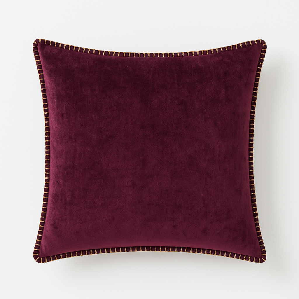 Funda Cojín Velvet Burdeo